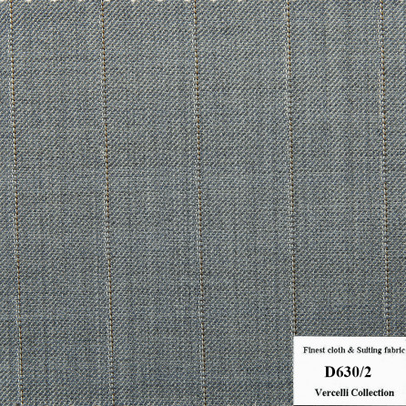 D630/2 Vercelli CVM - Vải Suit 95% Wool - Xanh Dương Sọc